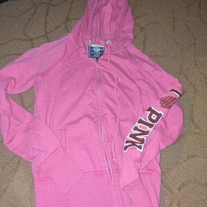PINK Victoria's Secret  Zip-Up Hoodie SWEATSHIRT JACKET SMALL S Y2K VINTAGE